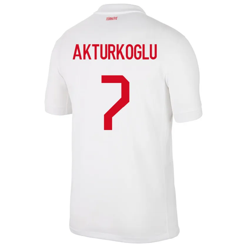 Danxen Kinder Türkei Kerem Aktürkoğlu #7 Weiß Heimtrikot Trikot 24-26 T-Shirt