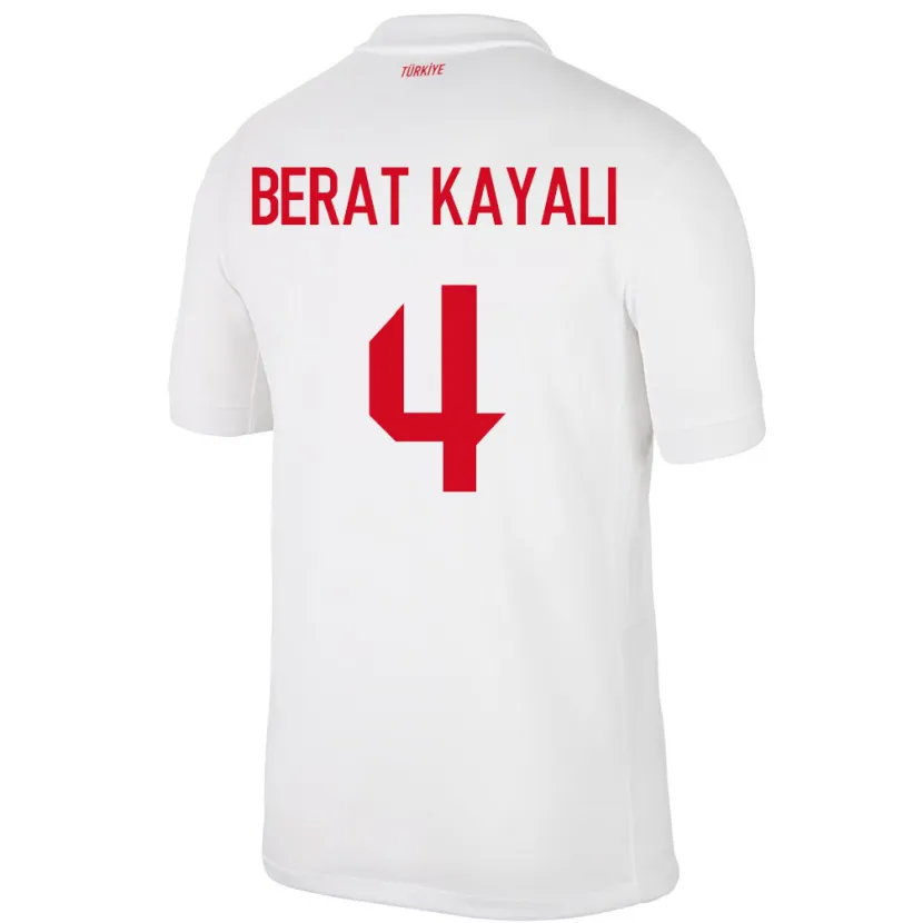 Danxen Kinder Türkei Hasan Berat Kayalı #4 Weiß Heimtrikot Trikot 24-26 T-Shirt