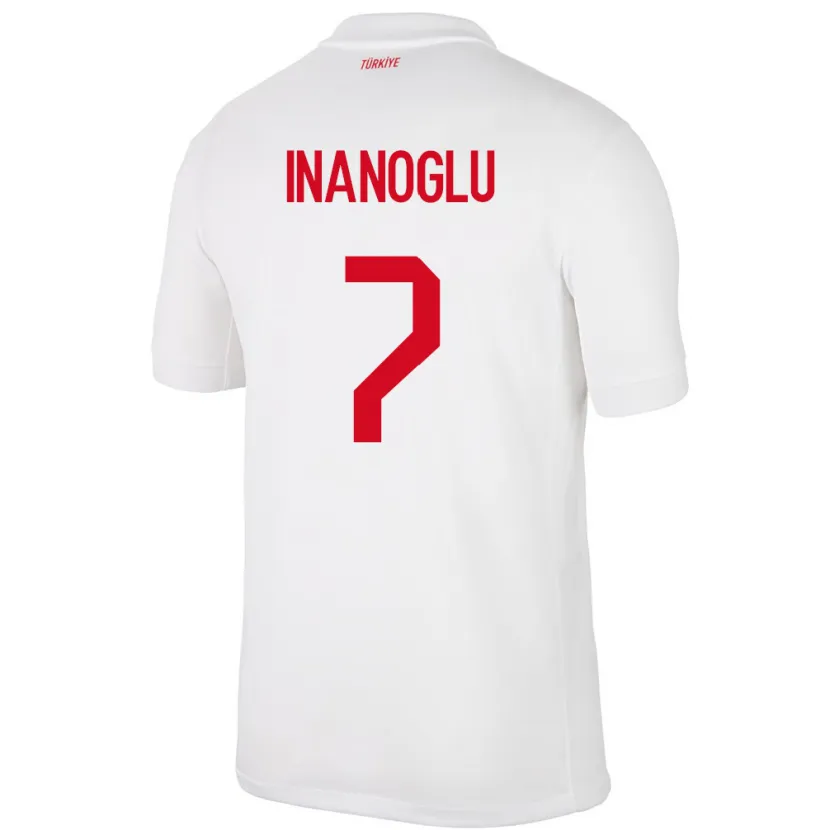 Danxen Kinder Türkei Kaan İnanoğlu #7 Weiß Heimtrikot Trikot 24-26 T-Shirt