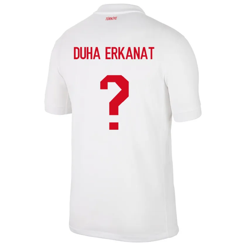 Danxen Kinder Türkei Ahmet Duha Erkanat #0 Weiß Heimtrikot Trikot 24-26 T-Shirt