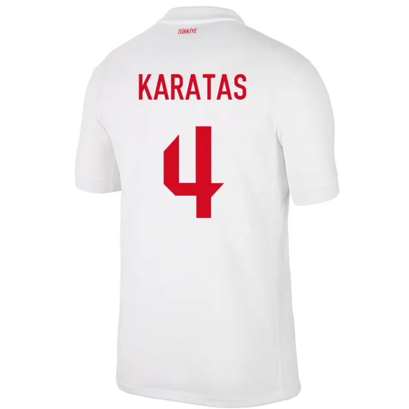 Danxen Kinder Türkei Eda Karataş #4 Weiß Heimtrikot Trikot 24-26 T-Shirt