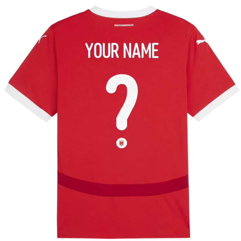Danxen Kinder Österreich Ihren Namen #0 Rot Heimtrikot Trikot 24-26 T-Shirt