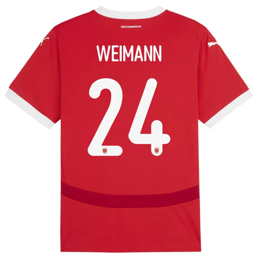 Danxen Kinder Österreich Andreas Weimann #24 Rot Heimtrikot Trikot 24-26 T-Shirt