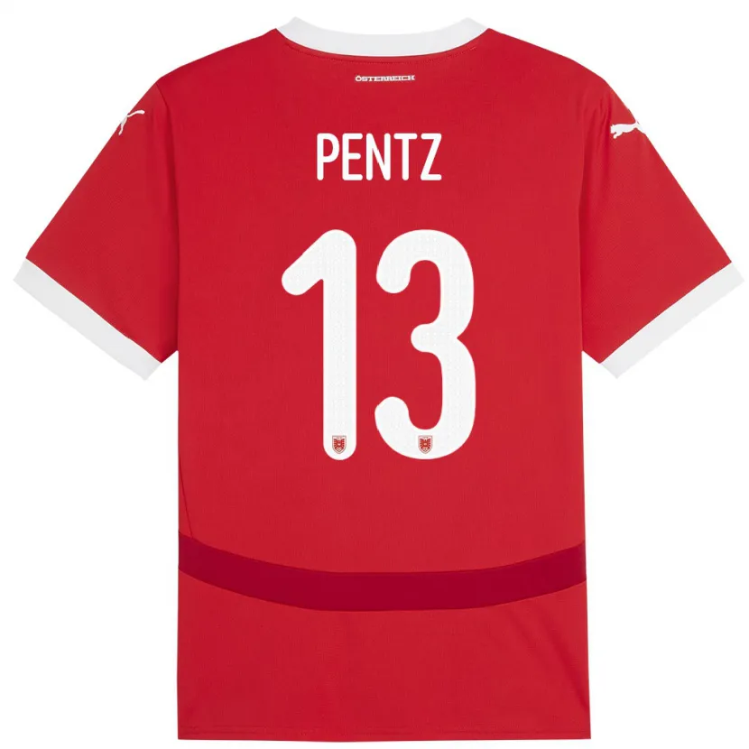 Danxen Kinder Österreich Patrick Pentz #13 Rot Heimtrikot Trikot 24-26 T-Shirt