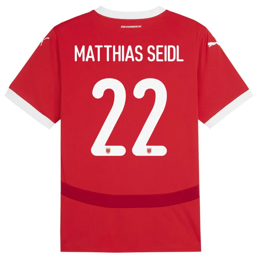 Danxen Kinder Österreich Matthias Seidl #22 Rot Heimtrikot Trikot 24-26 T-Shirt