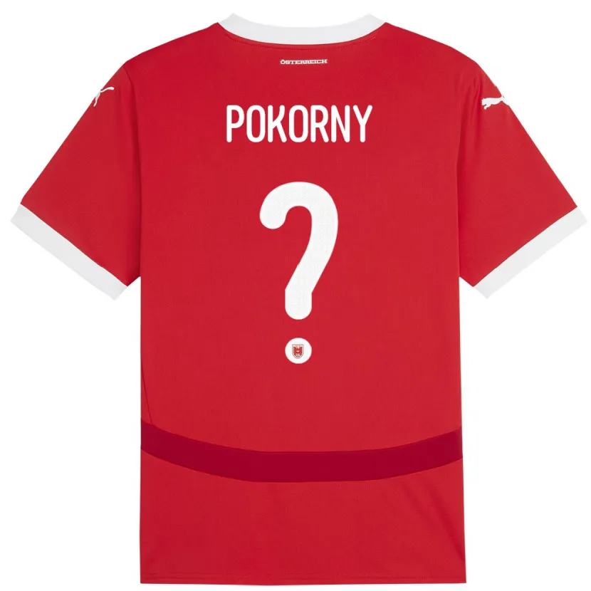 Danxen Kinder Österreich Jakob Pokorny #0 Rot Heimtrikot Trikot 24-26 T-Shirt