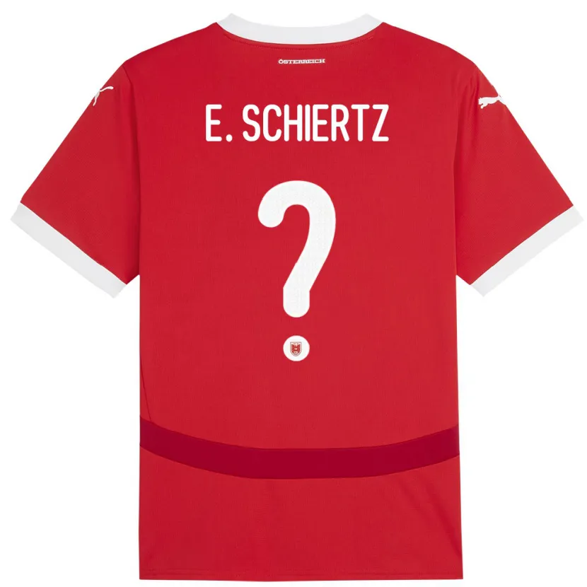 Danxen Kinder Österreich Emilio Schiertz #0 Rot Heimtrikot Trikot 24-26 T-Shirt