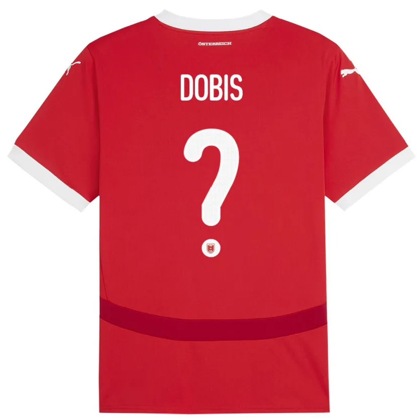 Danxen Kinder Österreich Dominik Dobis #0 Rot Heimtrikot Trikot 24-26 T-Shirt