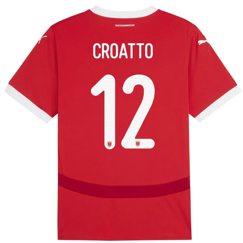 Danxen Kinder Österreich Michela Croatto #12 Rot Heimtrikot Trikot 24-26 T-Shirt