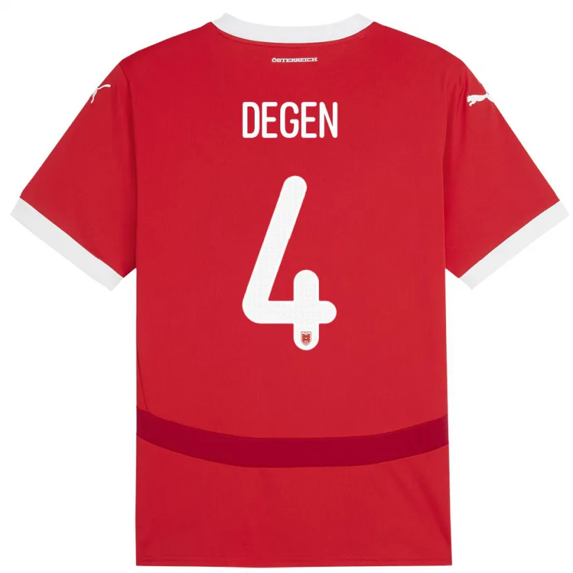Danxen Kinder Österreich Celina Degen #4 Rot Heimtrikot Trikot 24-26 T-Shirt
