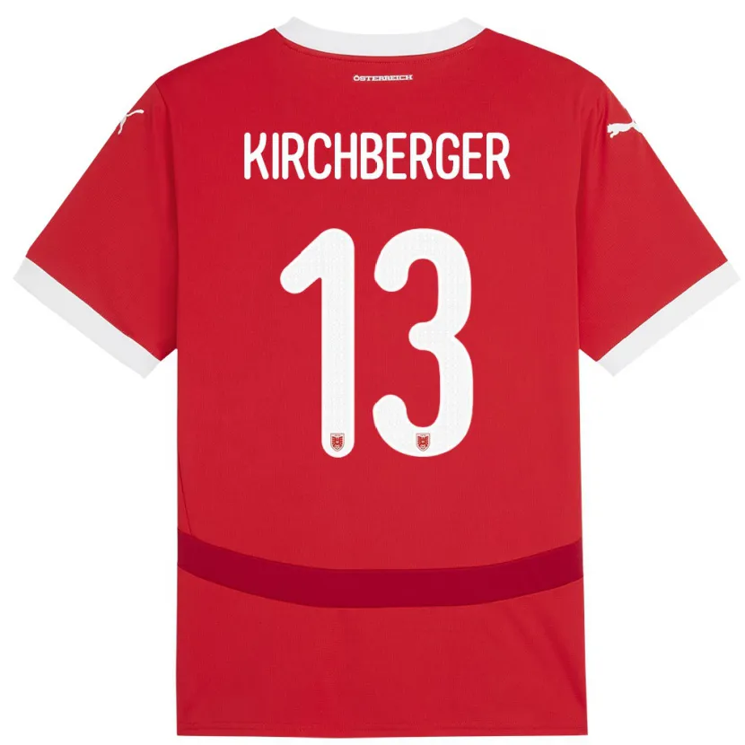 Danxen Kinder Österreich Virginia Kirchberger #13 Rot Heimtrikot Trikot 24-26 T-Shirt