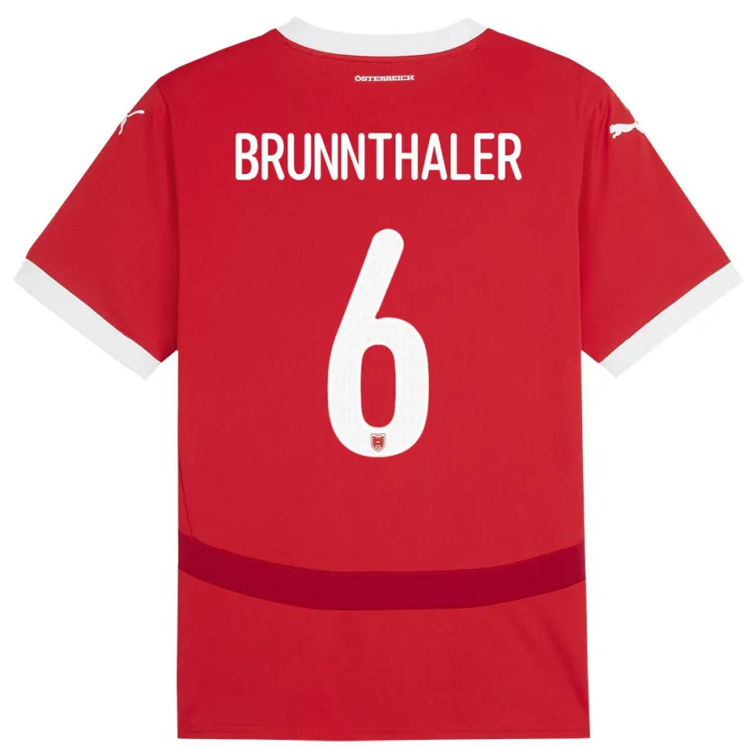 Danxen Kinder Österreich Melanie Brunnthaler #6 Rot Heimtrikot Trikot 24-26 T-Shirt