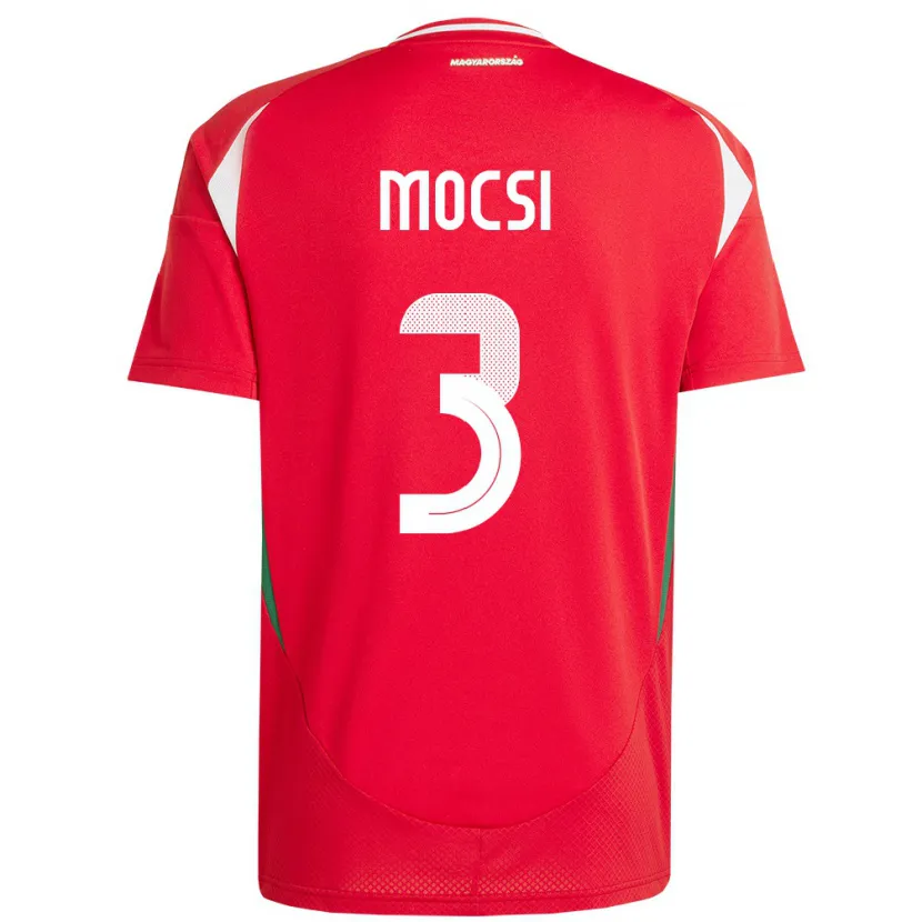 Danxen Kinder Ungarn Attila Mocsi #3 Rot Heimtrikot Trikot 24-26 T-Shirt