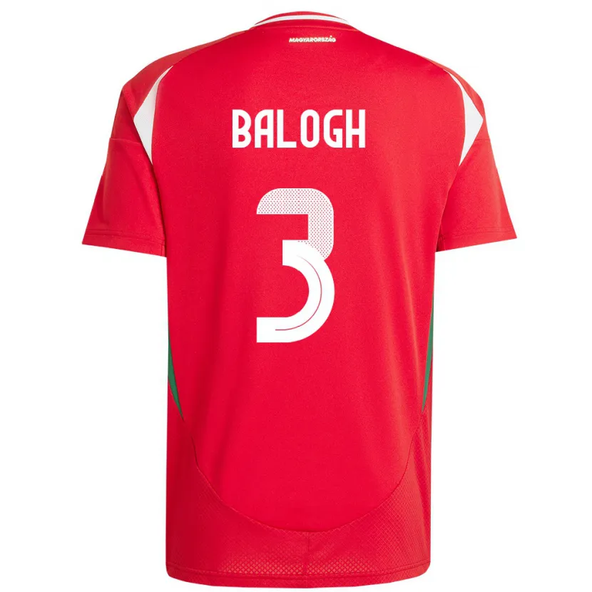 Danxen Kinder Ungarn Botond Balogh #3 Rot Heimtrikot Trikot 24-26 T-Shirt