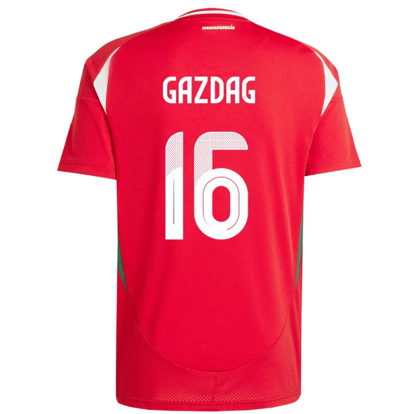 Danxen Kinder Ungarn Dániel Gazdag #16 Rot Heimtrikot Trikot 24-26 T-Shirt