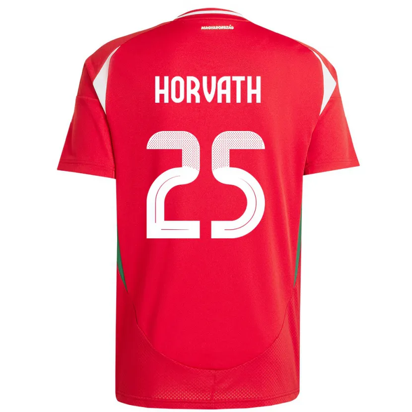 Danxen Kinder Ungarn Krisztofer Horváth #25 Rot Heimtrikot Trikot 24-26 T-Shirt