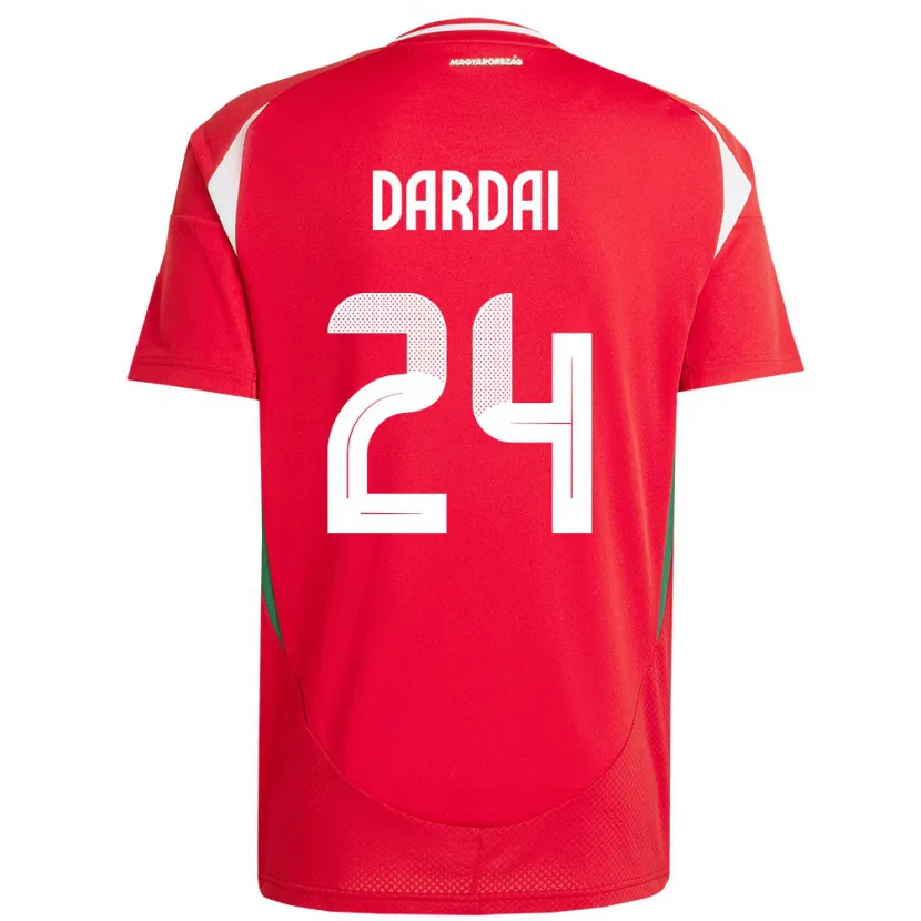 Danxen Kinder Ungarn Márton Dárdai #24 Rot Heimtrikot Trikot 24-26 T-Shirt
