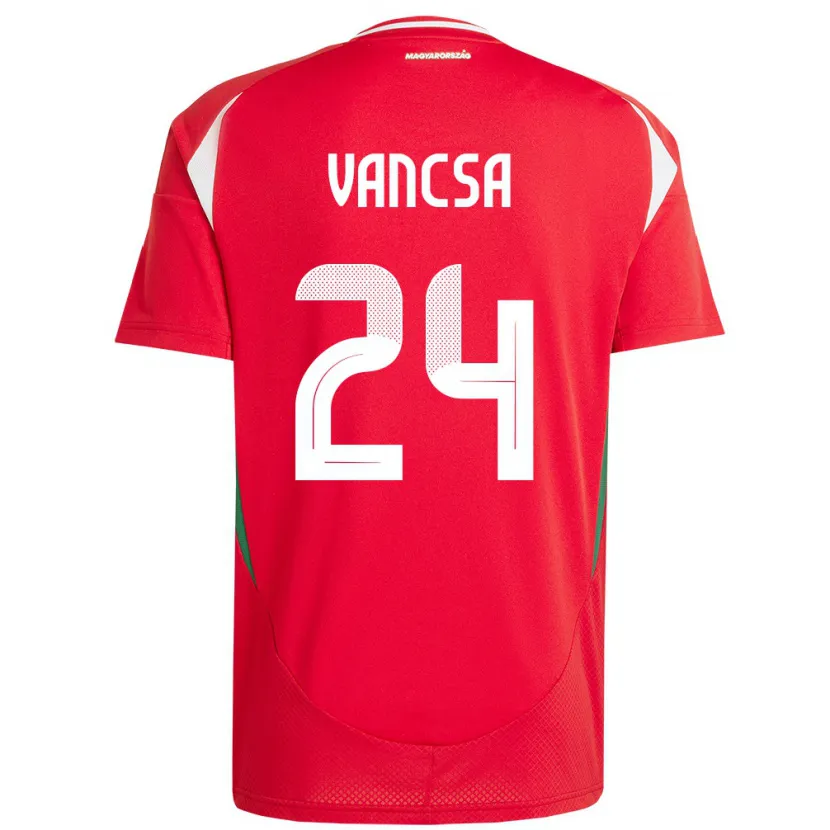 Danxen Kinder Ungarn Zalán Vancsa #24 Rot Heimtrikot Trikot 24-26 T-Shirt