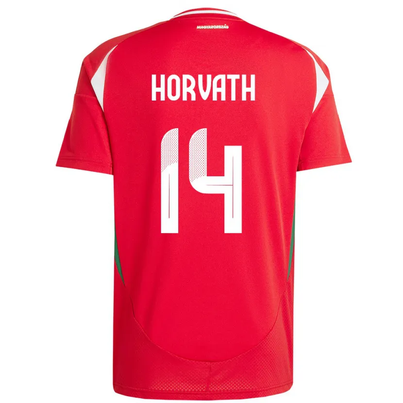 Danxen Kinder Ungarn Artúr Horváth #14 Rot Heimtrikot Trikot 24-26 T-Shirt