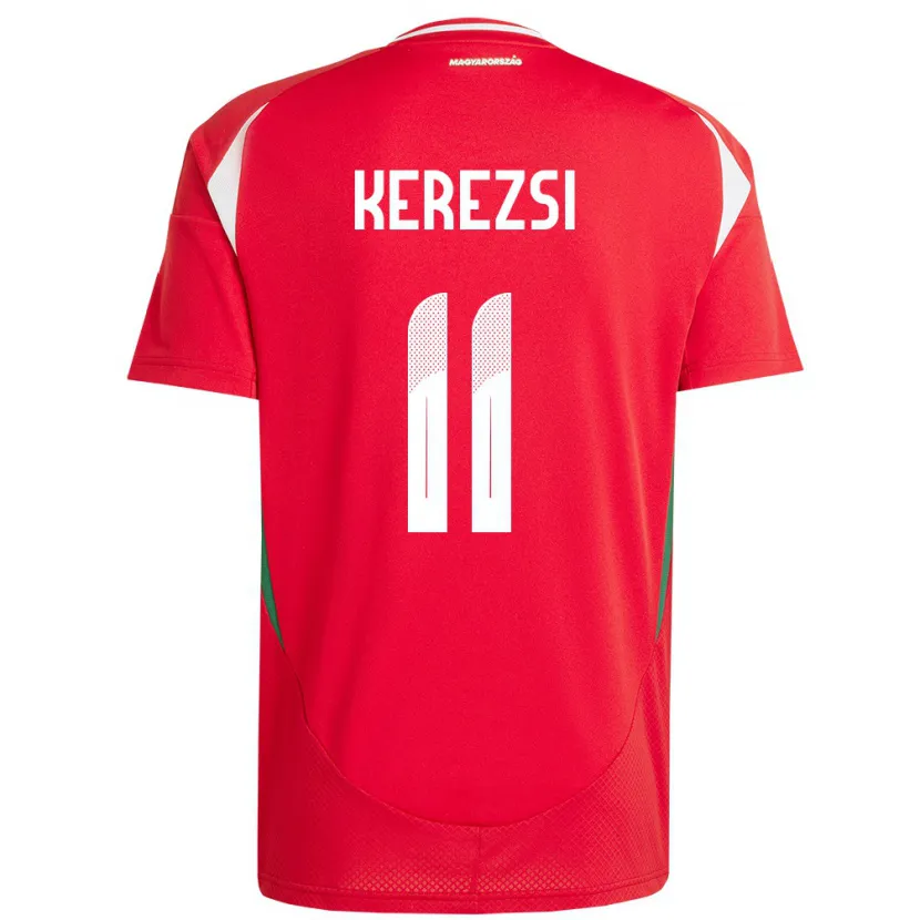 Danxen Kinder Ungarn Zalán Kerezsi #11 Rot Heimtrikot Trikot 24-26 T-Shirt