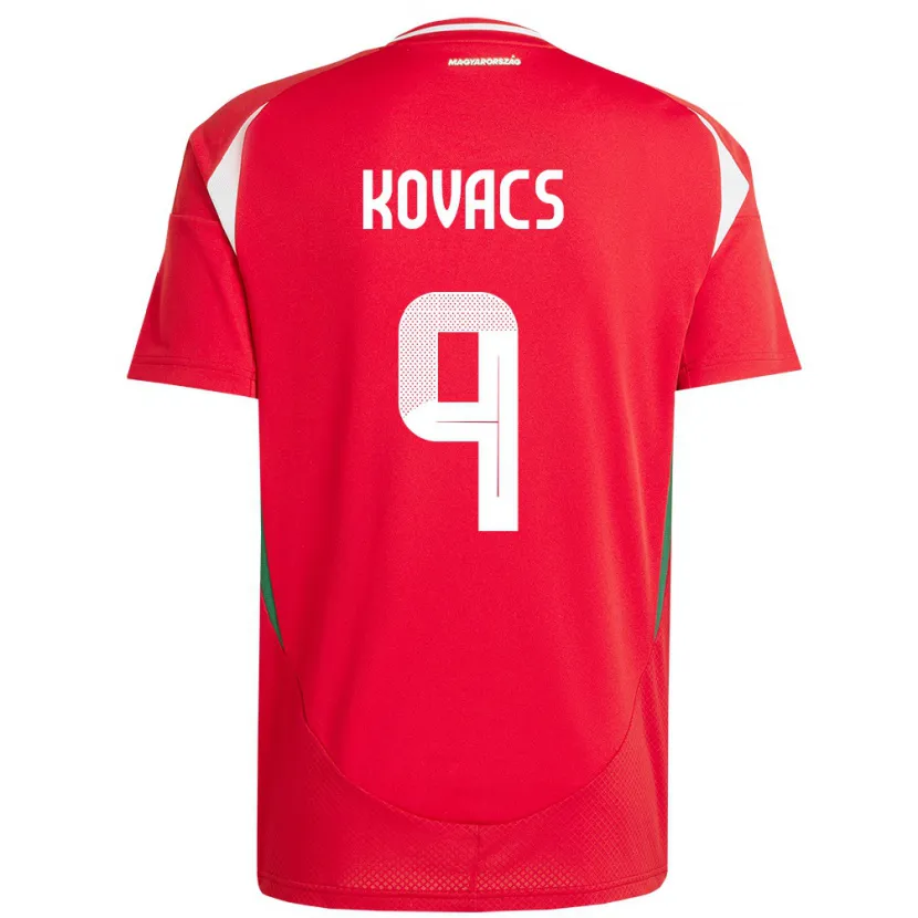 Danxen Kinder Ungarn Patrik Kovács #9 Rot Heimtrikot Trikot 24-26 T-Shirt