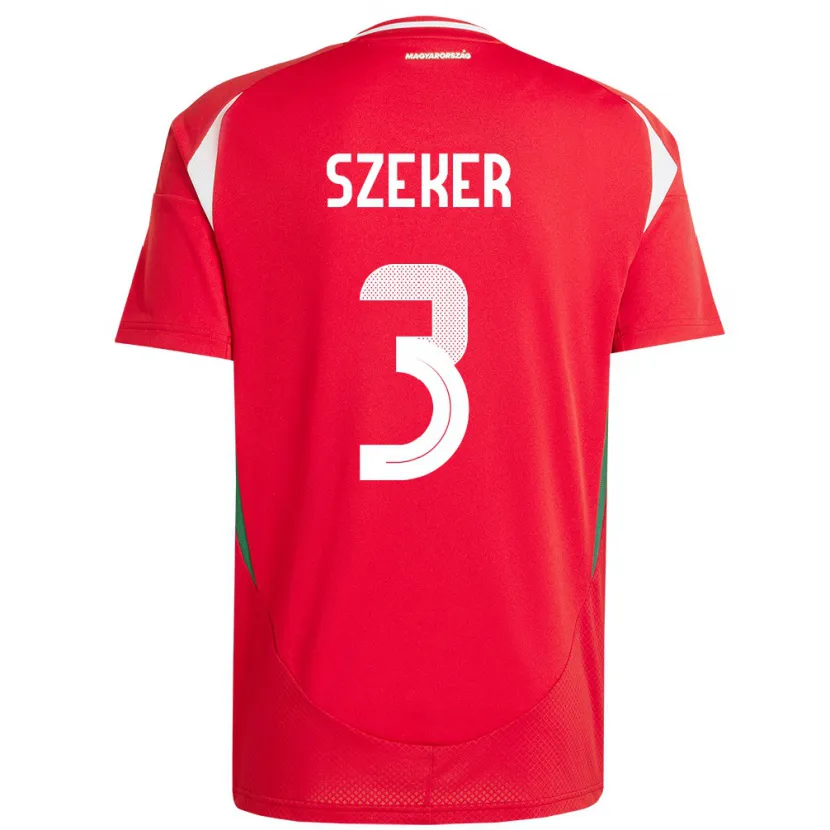 Danxen Kinder Ungarn Botond Szekér #3 Rot Heimtrikot Trikot 24-26 T-Shirt