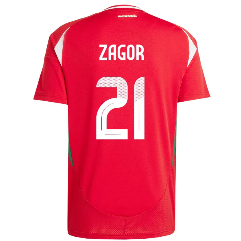 Danxen Kinder Ungarn Bernadett Zágor #21 Rot Heimtrikot Trikot 24-26 T-Shirt