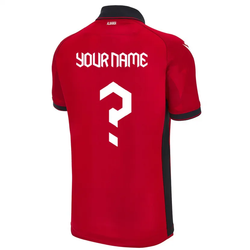 Danxen Kinder Albanien Ihren Namen #0 Rot Heimtrikot Trikot 24-26 T-Shirt