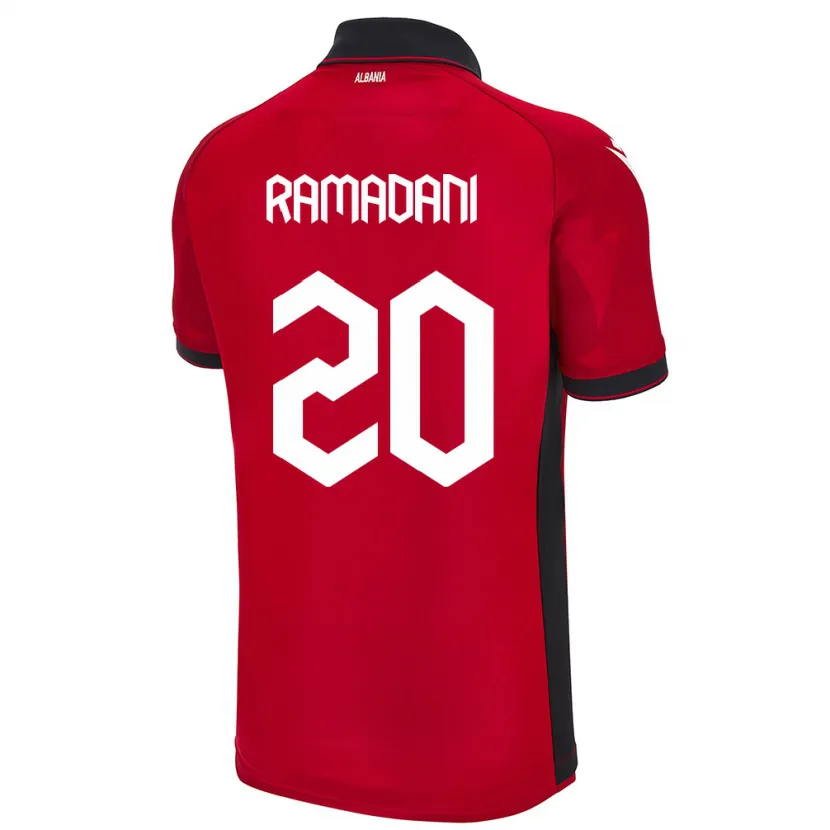 Danxen Kinder Albanien Ylber Ramadani #20 Rot Heimtrikot Trikot 24-26 T-Shirt
