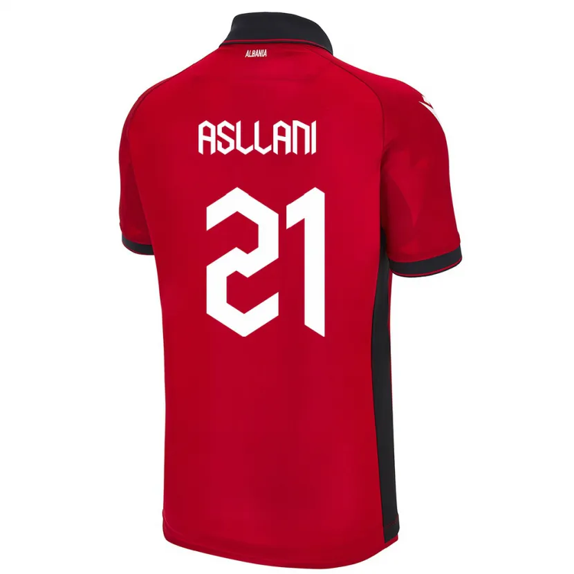 Danxen Kinder Albanien Kristjan Asllani #21 Rot Heimtrikot Trikot 24-26 T-Shirt