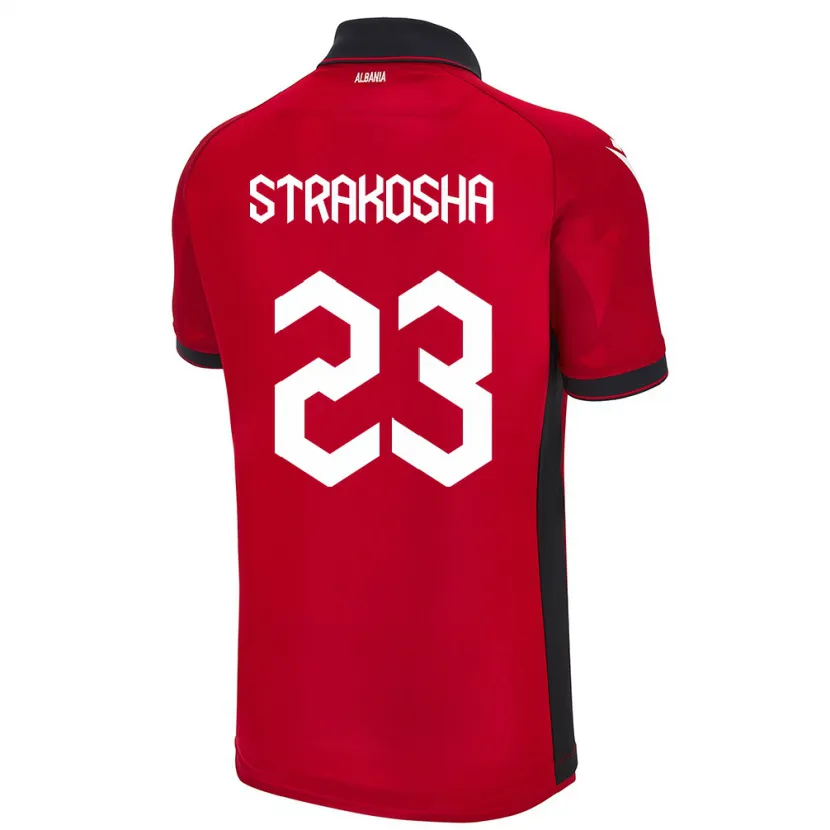 Danxen Kinder Albanien Thomas Strakosha #23 Rot Heimtrikot Trikot 24-26 T-Shirt