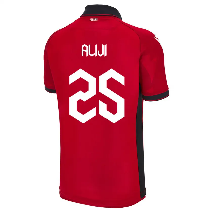Danxen Kinder Albanien Naser Aliji #25 Rot Heimtrikot Trikot 24-26 T-Shirt