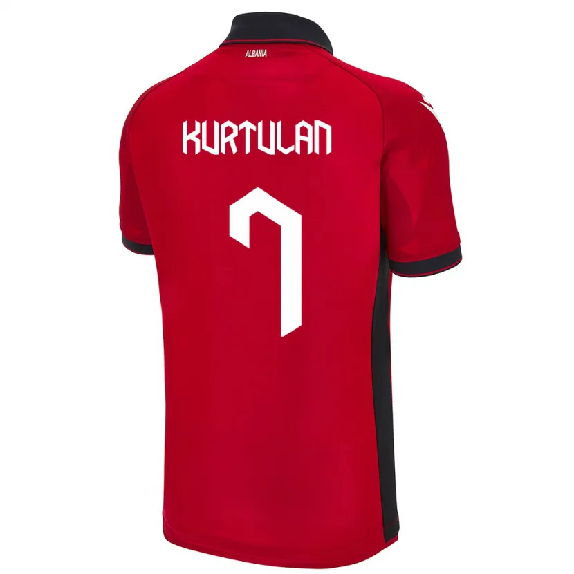 Danxen Kinder Albanien Arda Kurtulan #7 Rot Heimtrikot Trikot 24-26 T-Shirt