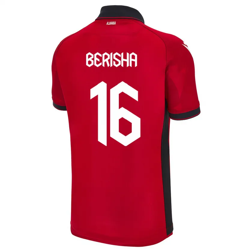 Danxen Kinder Albanien Medon Berisha #16 Rot Heimtrikot Trikot 24-26 T-Shirt