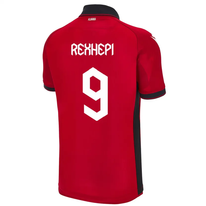 Danxen Kinder Albanien Arlind Rexhepi #9 Rot Heimtrikot Trikot 24-26 T-Shirt