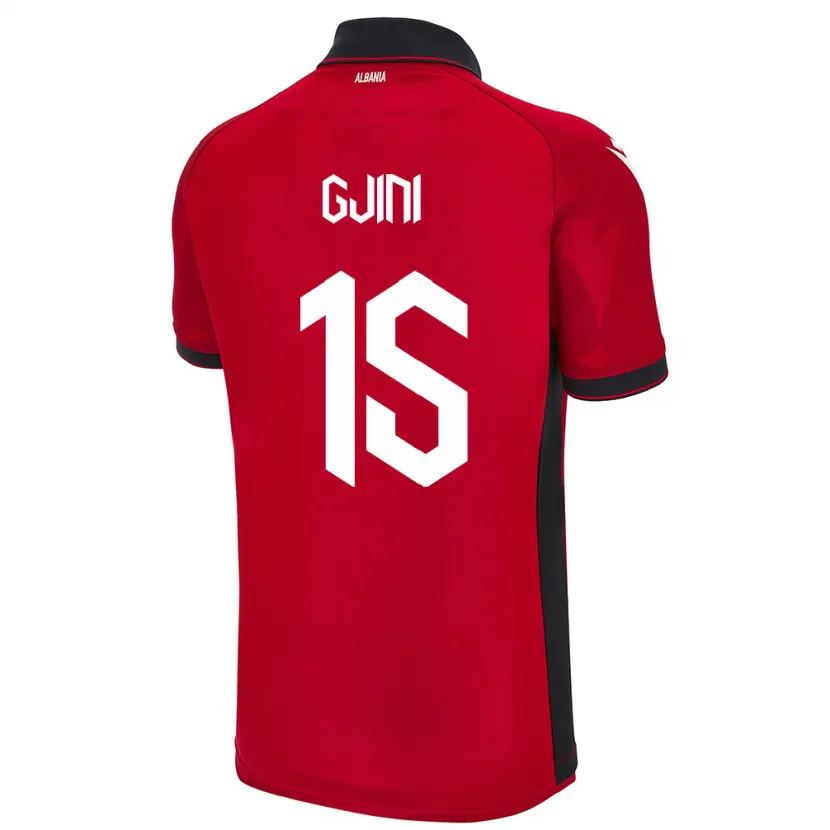 Danxen Kinder Albanien Elmando Gjini #15 Rot Heimtrikot Trikot 24-26 T-Shirt