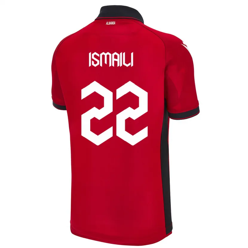 Danxen Kinder Albanien Ysni Ismaili #22 Rot Heimtrikot Trikot 24-26 T-Shirt