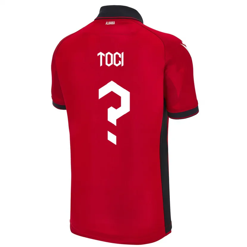 Danxen Kinder Albanien Eljon Toci #0 Rot Heimtrikot Trikot 24-26 T-Shirt