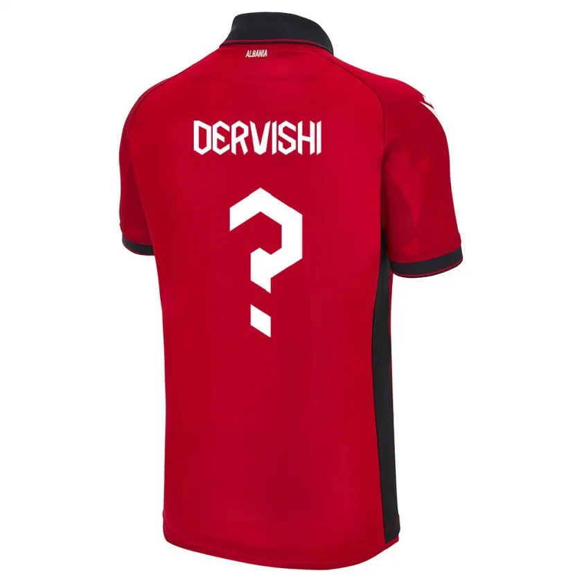 Danxen Kinder Albanien Amarildo Dervishi #0 Rot Heimtrikot Trikot 24-26 T-Shirt