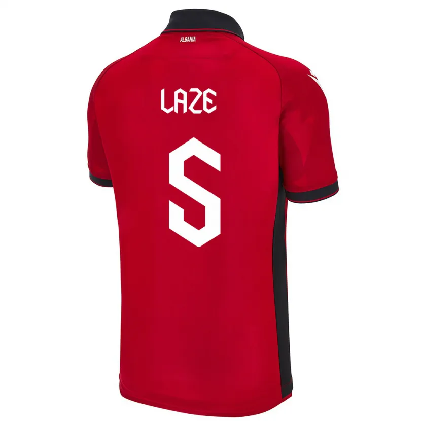 Danxen Kinder Albanien Jetmir Laze #5 Rot Heimtrikot Trikot 24-26 T-Shirt