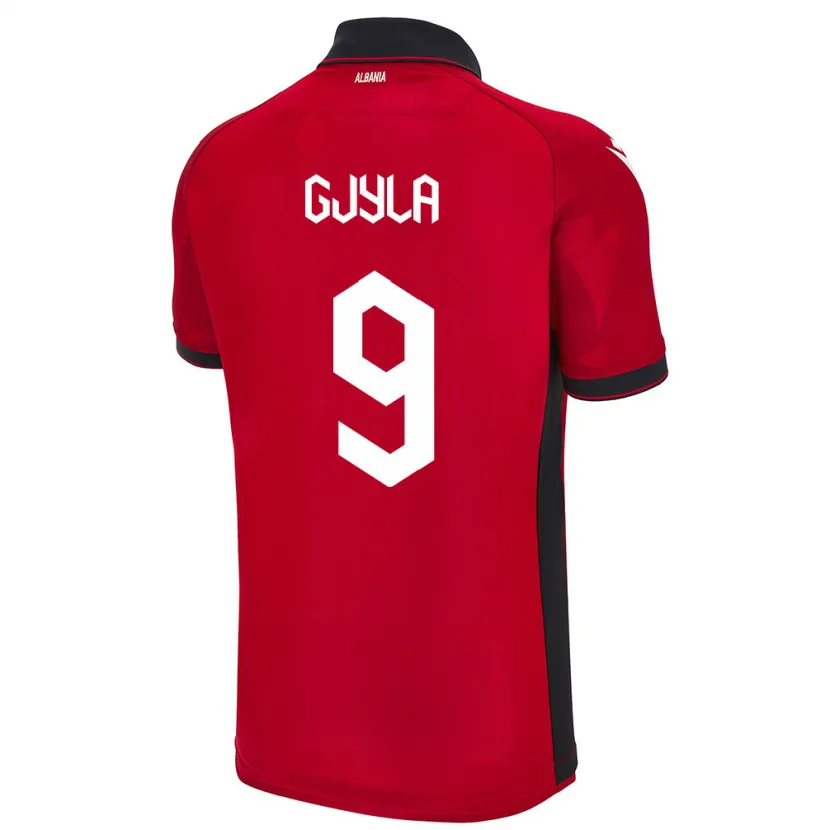 Danxen Kinder Albanien Brayan Gjyla #9 Rot Heimtrikot Trikot 24-26 T-Shirt