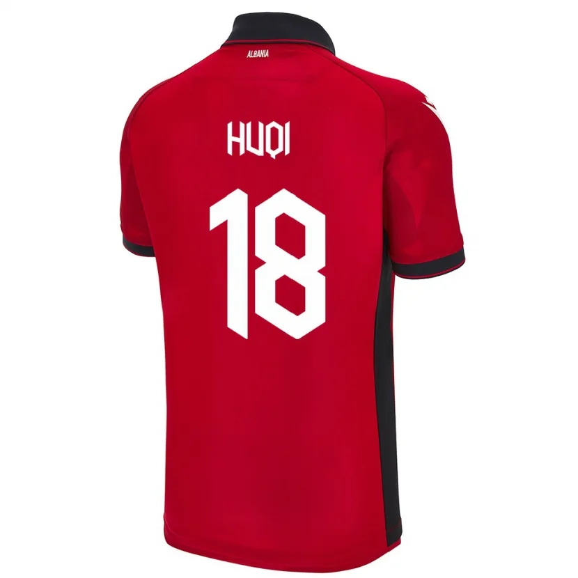 Danxen Kinder Albanien Mattia Huqi #18 Rot Heimtrikot Trikot 24-26 T-Shirt