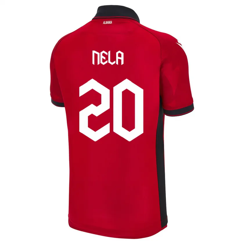 Danxen Kinder Albanien Rinaldo Nela #20 Rot Heimtrikot Trikot 24-26 T-Shirt