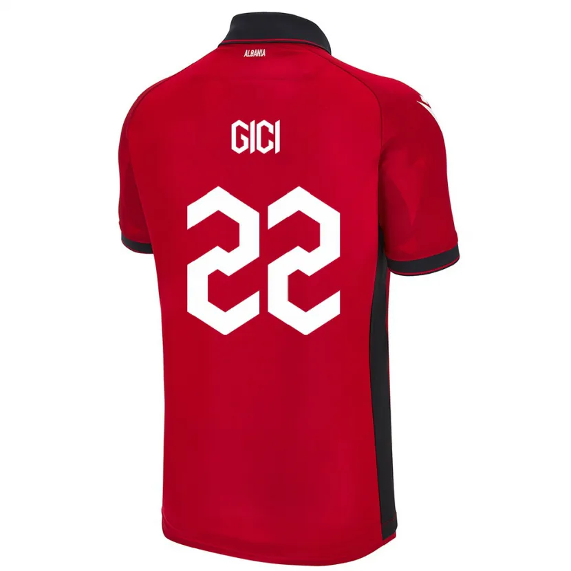 Danxen Kinder Albanien Matias Gici #22 Rot Heimtrikot Trikot 24-26 T-Shirt