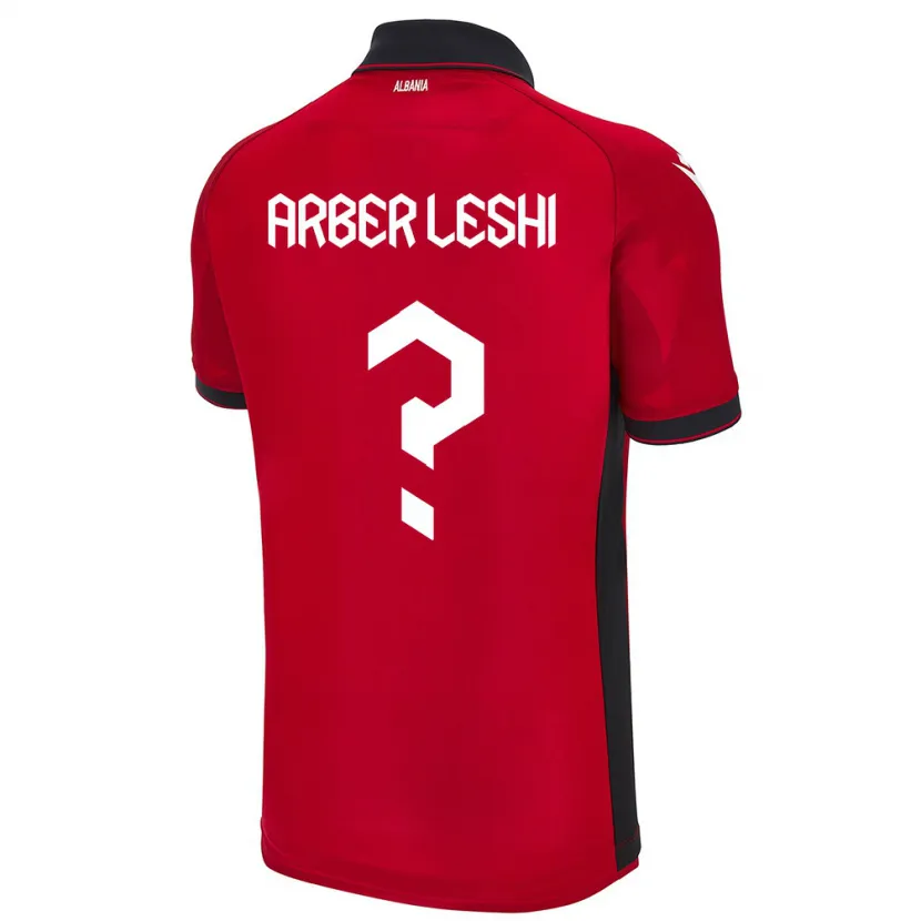 Danxen Kinder Albanien Arber Leshi #0 Rot Heimtrikot Trikot 24-26 T-Shirt