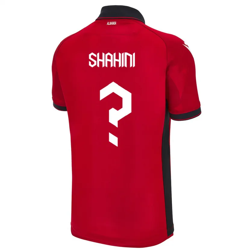 Danxen Kinder Albanien Isti Shahini #0 Rot Heimtrikot Trikot 24-26 T-Shirt