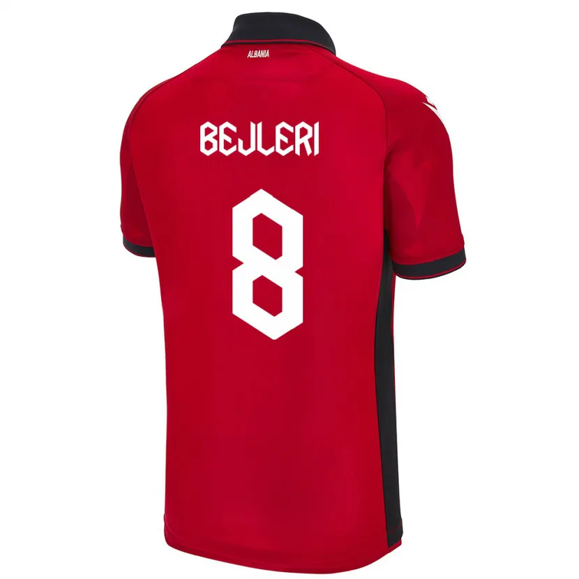 Danxen Kinder Albanien Markela Bejleri #8 Rot Heimtrikot Trikot 24-26 T-Shirt