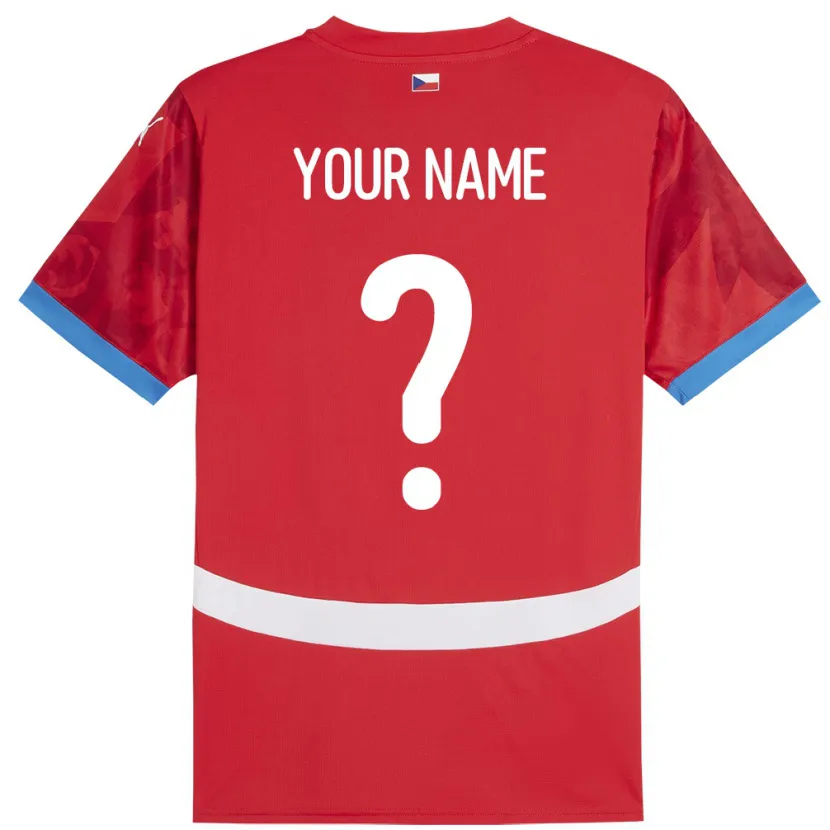 Danxen Kinder Tschechien Ihren Namen #0 Rot Heimtrikot Trikot 24-26 T-Shirt