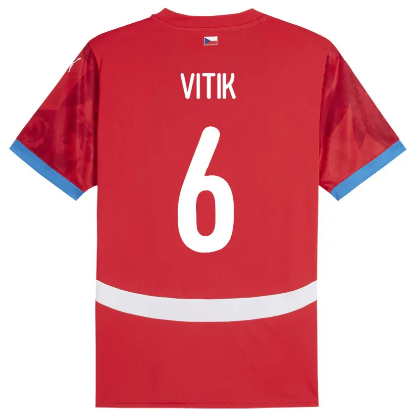 Danxen Kinder Tschechien Martin Vitík #6 Rot Heimtrikot Trikot 24-26 T-Shirt