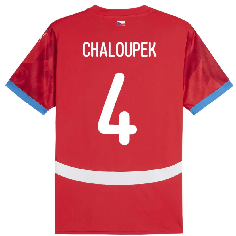 Danxen Kinder Tschechien Stepan Chaloupek #4 Rot Heimtrikot Trikot 24-26 T-Shirt